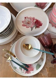 Resim Yemek Takımı Modern Nancy 24 Parça 6 Kişilik Renkli 