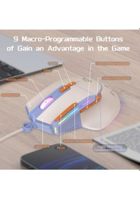 Resim M2 Kablolu Espor Oyuncu Mouse Rgb 12800 Dpı Ledli Gaming Mouse Software 9 Makro Sensor Diğer 