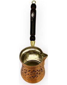 Resim Paşa İşlemeli 4 Kişilik Skoçlu Bakır Cezve 