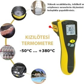 Resim Dark Iı Kızılötesi Lazerli Sıcaklık Ölçer -50 380°C 