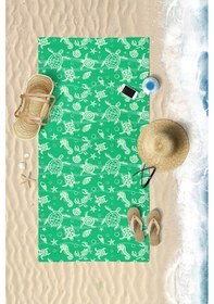 Resim Underwater Desen Dijital Baskılı 75x150 Cm Plaj Havlusu Yeşil 