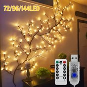 Resim 1 Adet 72 LED/96 LED/144 LED Bükülebilir Söğüt Dalı Işıkları, USB Güçlü Huş Ağacı Işıklar, 8 Modlu Uzaktan Kumandalı Botanik Dekoratif Işıklar, Ev Oturma Odası Gece Aydınlatması, Parti Tatil Süslemeleri, Doğum Günü Noel Anneler Günü Şükran Günü İçin Mükemmel Hediye 