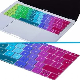 Resim MacBook Klavye Koruyucu Kılıf Klavye Filmi Avrupa Ingilizce Baskılı Uk-Ters L Enter Tipi Pro 13INÇ A1708, MacBook A1534 12INÇ Uyumlu, Ultra Ince Hafif Yıkanabilir Pembe Yeşil 