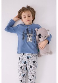 Resim Rolypoly Erkek Çocuk Pijama Takımı ,süprem Dokuma Mavi 