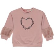 Resim Panço Kız Bebek Kolları Peluş Detaylı Nakışlı Sweatshirt 