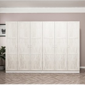 Resim Minar Kale Country 6 Kapak 4 Çekmece Zincir Dolap - Beyaz 210cm 