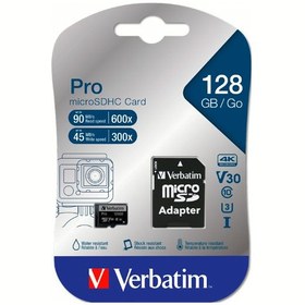 Resim Verbatim 128GB Pro U3 Micro SDXC Hafıza Kartı 