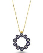 Resim Zirkon Taşlı Daire Nazar Boncuğu Kolye (498587715) 