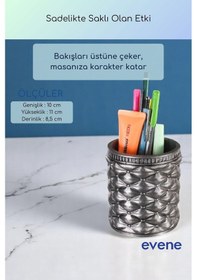 Resim Kalemlik Masa Kalemliği Organizer Kalemlik Gümüş Eskitme Renk Model 85 Çok Renkli 