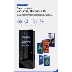 Resim Bluetooth Lu Mp3-Mp4 Çalar Fm Radyolu Şarjlı Mp4 Player Dahili Hoparlör 