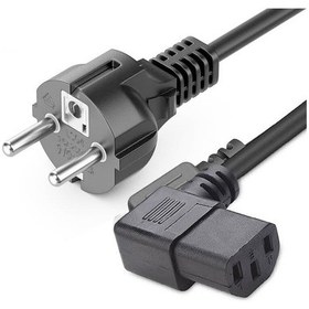 Resim Koodmax 5 Adet C13 Power Kablo Güç Elektrik Kablosu 90 Derece L Tip Sağ Açılı - 1.8 Mt 