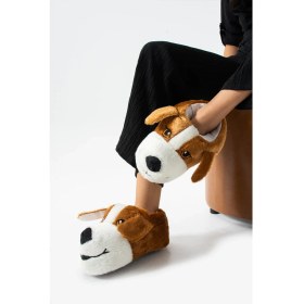 Resim GOLDER Köpek Figürlü Yumuşak Taban Taba Kadın Panduf Ev Botu 