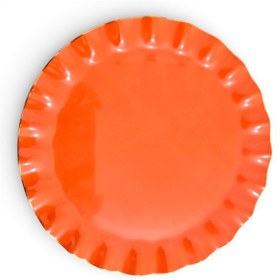 Resim Sudedi Home Gerçek Altın Yaldızlı Cam Pasta Tabağı 21 Cm Turuncu 4 Kişilik Set Turuncu 