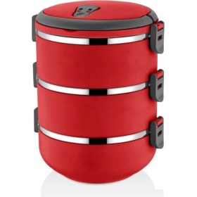 Resim Mobgift Freshbox 3 Katlı Sefer Tası Yemek Termosu - Kırmızı 