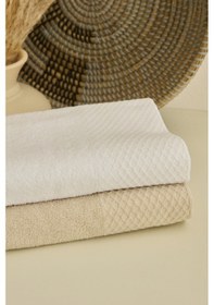 Resim Kaşmir Home Pery 6 Parça Aile Banyo Seti Offwhite-bej Bej 