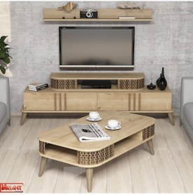 Resim Eylül Tv Ünitesi Ve Orta Sehpa Takımı - Meşe 