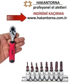 Resim Arm 1/4 Mini Lokma Cırcır Kolu 72 Diş Delikli Torx Bits Uç Seti Takımı 