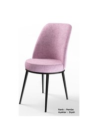 Resim Canisa Concept Dexa Serisi Pembe Renk 4 Adet Sandalye, Renk Pembe, Ayaklar Siyah Pembe 