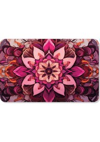 Resim Dijital Baskılı Çiçek Desenli Dekoratif Dış Kapı Önü Ve Iç Mekan Paspası Yıkanabilir Kaymaz Taban Pembe 