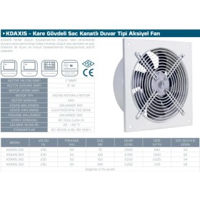 Resim Kayıtes Kdaxis 350 Aksiyel Fan Elektik Pano Soğutma Duvar Pencere Montaj 3110 Debi Agmair Agm Havalandırma 