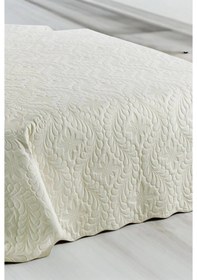 Resim Tek Kişilik Düz Renk Kapitone Yatak Örtüsü, Sade Ve Şık Görünüm 175 X 250cm Krem 