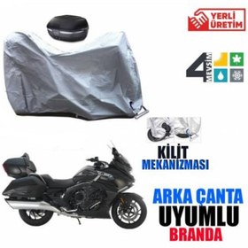 Resim Honda Pcx 125 Arka Canta,Güvenlik Kilidi Uyumlu Motosiklet Branda 