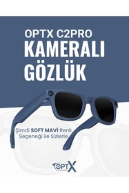 Resim OptX Smart Akıllı Gözlük - Yapay Zeka Gözlük (AI), Kamera, Bluetooth, Müzik, IPX5 (Siyah-Mavi-Krem Renk) 