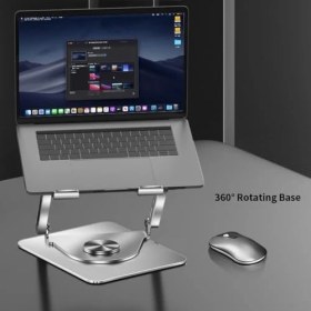 Resim Storemax Laptop Standı Alüminyum Soğutmalı Mıknatıslı Harici Fanlı 360 Derece Döner Ayarlı Ergonomik Gaming Notebook ve MacBook Uyumlu Güçlü Soğutucu Stand Gri 