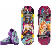 Resim Hot Wheels Skate Retro Temalı Ikili Parmak Kaykay Ve Ayakkabı Çok Renkli 
