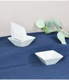 Resim Porselen Mini Çerezlik Lokumluk Kahve Yanı 6 Lı Set Beyaz 60703 Çok Renkli 