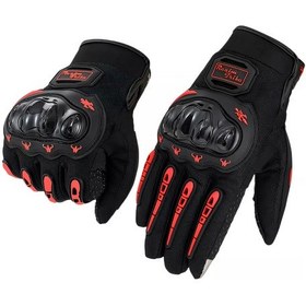 Resim Motosiklet Eldivenleri, Kaymaz, Düşmeye Karşı Dayanıklı, Aşınmaya Dirençli, Nefes Alabilen Deri Eldivenler, Kırmızı 2xl 