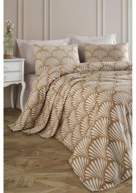 Resim Doğal Pike Baskılı Tek Kişilik Yelpaze Kahve Kahve 