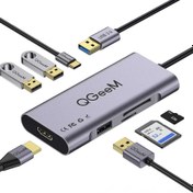 Resim Qgeem QG-UH07-A Type-C Çoğaltıcı ve Dönüştürücü Hub Usb 3.0 HDMI 4K SD Kart 85W 5120Mbps 
