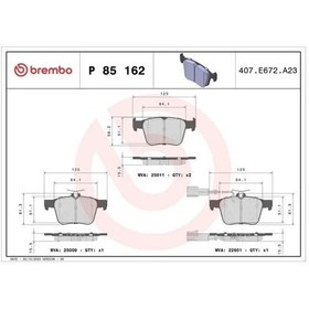 Resim Seat Leon Arka Fren Balatasi 2013-2020 Brembo P85162 