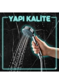 Resim 3 Fonksiyonlu Alyans Renk Duş Başlığı Kaliteli Ve Dayanıklı Krom 