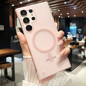 Resim Samsung S25 S24 FE ULTRA S23 PlUS S22 için Lüks Ultra İnce Mat Çerçevesiz Manyetik Kılıf ve Lens Koruyucu Şeffaf Kapak 
