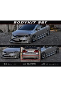 Resim Honda Civic Fd6 Body Kit Seti Makyajsız - Ön Tampon Eki / Arka Tampon Eki / Sağ-sol Marşpiyel - Boyasız 