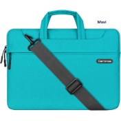 Resim Cartinoe Laptop MacBook Notebook Çantası Kadın Erkek Evrak Çantası Askılı 15INC Bilgisayar Çantası Mavi 