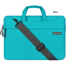 Resim Cartinoe Laptop MacBook Notebook Çantası Kadın Erkek Evrak Çantası Askılı 15INC Bilgisayar Çantası Mavi 