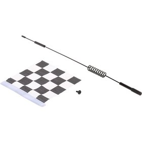 Resim Dianziye 1:10 Rc Tırmanma Arabaları İçin Metal Dekoratif Anten, Beyaz-siyah Bayraklı, Traxxas Hsp Axial Scx10 D90 Uyumlu, 289mm, 14g, Arabanızı Daha Çarpıcı Hale Getirir Çok Renkli 