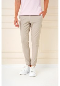 Resim Slim Fit Yan Cepli Düz Esnek Casual Koyu Bej Pantolon P 1144 K.Bej 