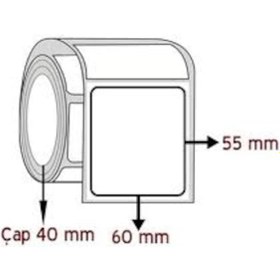 Resim 60x55 Barkod Etiketi 1 Rulo 500 Sarım 