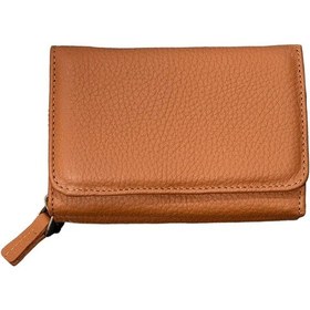 Resim Monte Lui Unisex Hakiki Deri Cüzdan Camel 