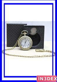 Resim İN3DEX Antik Tasarım Köstekli Cep Saati Özel Kutu ile 