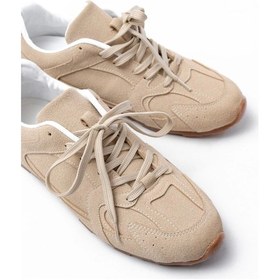 Resim Rs-01 Bej Süet İnce Taban Günlük Spor Ayakkabı Bej 