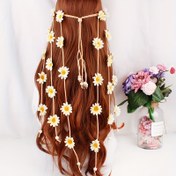 Resim Bohemian Papatya ve Ayçiçeği Saç Bandı Beyaz & Sarı Yapay Çiçeklerle - Kadınlar için Örgülü Saç Aksesuarı, Partiler, Festivaller, Cosplay & Günlük Kıyafetler İçin Mükemmel, Cosplay Rekviziti | Canlı Saç Parçası | Karmaşık Örme, Bohem Saç Aksesuarları 