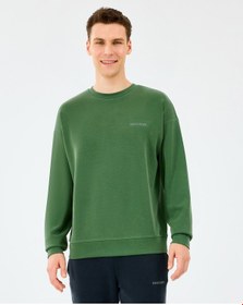 Resim Skechers M Loose Crewneck Sweatshirt Erkek Haki Sweatshirt S2510041-4255 Haki 