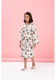 Resim Özdilek Lisanslı Çocuk Bornozu 5/6 Yaş-minnie Mouse Colors Krem 