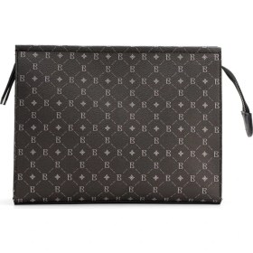 Resim Kadın Siyah Bahels Monogram Portföy Clutch Çanta 