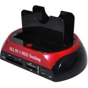 Resim aogo Harici Usb 2.0 2.5- 3.5 Ide+sata Hdd + Kart Okuyucu Docking Hdd Hard Disk Masaüstü Dock Stand 